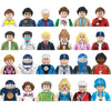 Kids 3D Family Figures Set Building Blocks City Worker Fireman Doctor Dolls Bricks Educational Toys For Children Birthday Gift