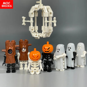 Single Sale MOC Bricks Halloween Luminous Ghost Skeleton Assembly Action Figure Educational Building Blocks Children Toys Gifts