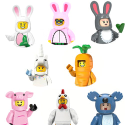 Rural animal action figure building block Rabbit koala chicken pig radish animal mini doll Building Block set  Halloween gift