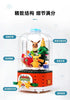 Pokemon Figures Pikachu Eevee Rotating Christmas Music Box Assembled Blocks Toys Desktop Decoration Model Children's Toys Gifts