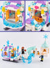 Friends Princess Luxury Ice Castles Playground House Movies Winter Snow Horse Figures Building Blocks Set Toy For Girls Diy Gift