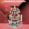 HUIQIBAO Toys MOC City Corner Coffee Shop Architecture Style Street View Micro Building Blocks for Children Construction Bricks