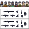 City Accessories MOC Modern Villain Gangster Figures Bazooka Building Block Soldier Mask Helmet Guns Military Weapon Bricks Toys