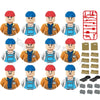 Mini City Action Figures Building Block Girl Driver Teacher Waiter Police Pirate Captain Different Characters Bricks MOC Toys