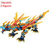 New Phantom Ninja Dragon Ship Model Building Blocks Sodiers Figures Boat Bricks MOC Creative Expert Kids Toys for Boys Children