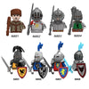 MOC Medieval Castle Raven Black Hawk Knight Figures Building Blocks Infantry War Weapon Soldier Shield Sword Armor Kids Toy B143