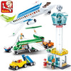 High-tech Avion Cargo Aircraft Rescue Plane Airport Airbus Airplane Model Building Blocks Figures City Brinquedos Creative Toys