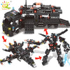 HUIQIBAO 454-585PCS 8in1 SWAT Police Command Truck Building Blocks City Helicopter Bricks Kit Educational Toys for Children