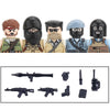 City Accessories MOC Modern Villain Gangster Figures Bazooka Building Block Soldier Mask Helmet Guns Military Weapon Bricks Toys