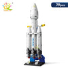 HUIQIBAO Mini Aviation Manned Rocket Model Building Blocks Space Aerospace Station Bricks City Construction Toys for Children