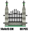 Halloween Haunted House Cemetery Skeleton MOC The Gates of Hell Sence Fence Assemble Building Blocks Friends Game Gift Kids Toys