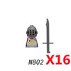 MOC Medieval Castle Raven Black Hawk Knight Figures Building Blocks Infantry War Weapon Soldier Shield Sword Armor Kids Toy B143