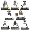 8Pcs/Set Pirates of The Caribbean Building Blocks Jack Sparrow Classic Movie Figures Head Accessories Bricks Toys For children