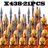 Medieval Military Roman Soldier Building Blocks Army Castle Teuton Knight Figures Lord Warrior Sword Weapons MOC Bricks Kits Toy